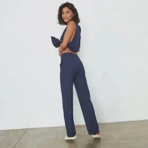 Lunya Cool High Rise Ribbed Navy Lounge Pants {XS}